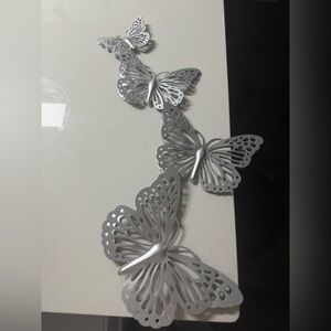 Elegant Silver Butterfly Wall Decor
